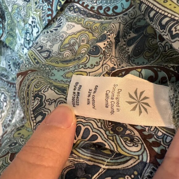 Athleta Silk Blend Swim Cover Up XXS Paisley Boho Print Lightweight Beach Dress - Picture 6 of 10